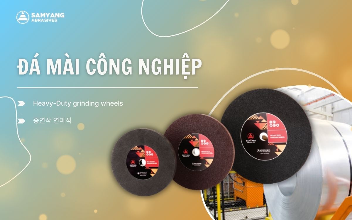 Đá mài công nghiệp nặng dùng cho mài chi tiết lớn và vật liệu cứng.
